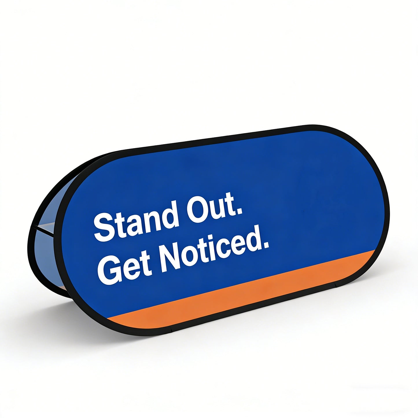 A Frame Banner Folding Advertising Stand with Double Sided Graphic Area for Event Navigation and Retail Campaigns